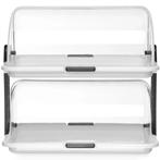 Buffetvitrine | Kunststof | 2 Etages | 2 Roll-Top Deksels |, Verzenden