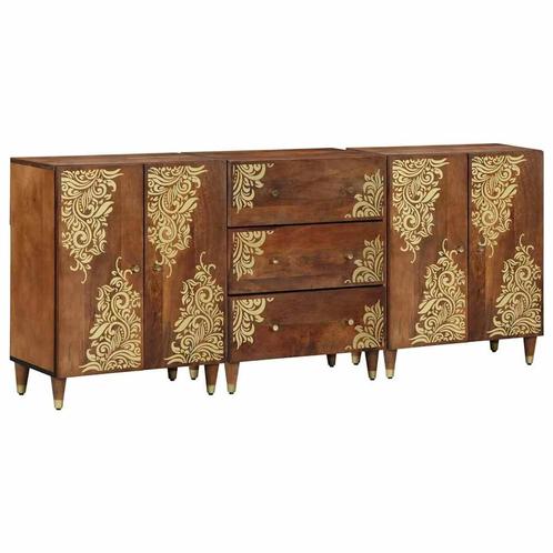 vidaXL Badkamermeubel Set 3 pcs Honingbruin en Goud 180 x 33, Huis en Inrichting, Kasten | Overige, Nieuw, Verzenden
