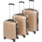 tectake Trolleyset Jakub 3-delig harde schaal - champagne, Handtassen en Accessoires, Verzenden, Nieuw