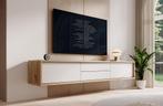 Meubella TV-Meubel Fortunato wit eiken 180 cm lades, Overige materialen, Verzenden, 150 tot 200 cm, Nieuw