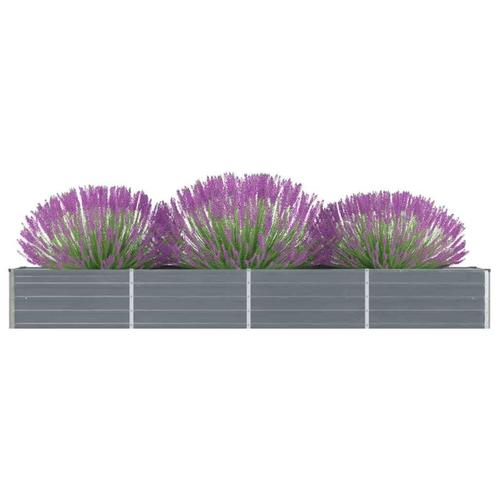 vidaXL Plantenbak verhoogd 320x40x45 cm gegalvaniseerd staal, Tuin en Terras, Bloempotten, Nieuw, Verzenden