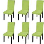 vidaXL Housse de chaise droite extensible 6 pcs vert, Jardin & Terrasse, Verzenden, Neuf