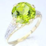 14 karaat Geel goud - Ring - 4.30 ct - Peridots