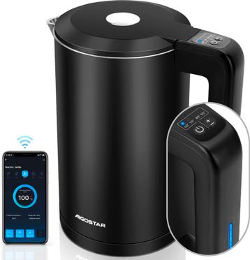 Aigostar Smart Waterkoker - Dubbelwandig - 1.7L - 2200W - Zw, Verzenden