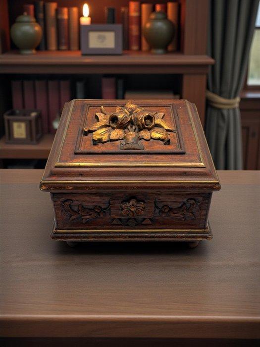 Caisse - Chêne - Reliefs floraux, Antiek en Kunst, Antiek | Overige Antiek