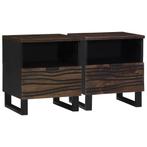 vidaXL Nachtkastje met lade 2 pcs Walnotenhout 40 x 33 x 46, Huis en Inrichting, Verzenden, Nieuw