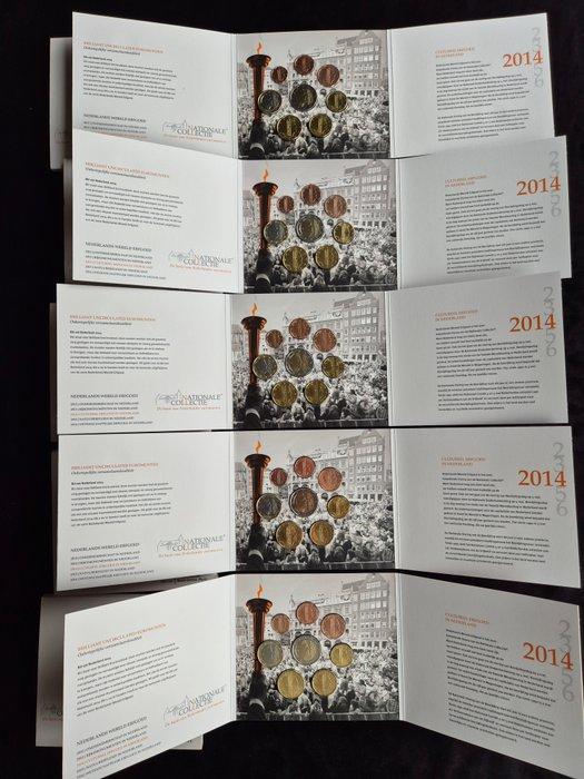Nederland. Year Set (BU) 2014 (5 sets) (Zonder Minimumprijs), Postzegels en Munten, Munten | Europa | Euromunten
