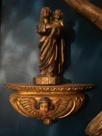 Sculpture, Vierge à lenfant - 42 cm - Bois - 1800, Antiquités & Art