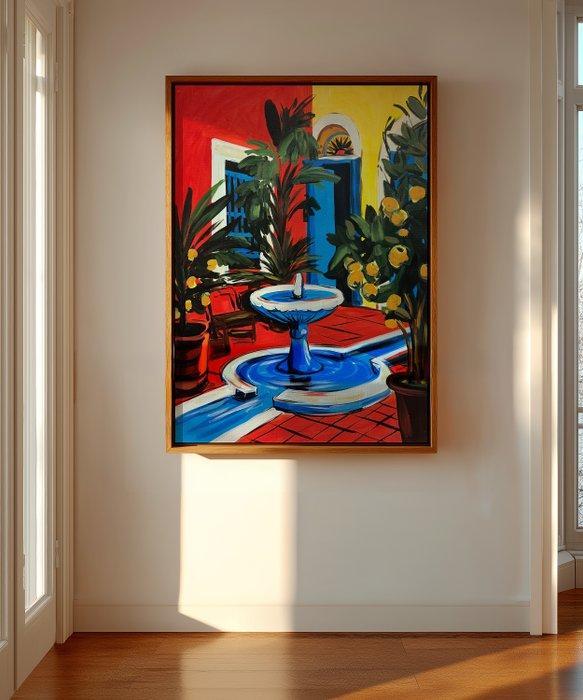 E. García - LA FUENTE AZUL XL (NO RESERVE), Antiek en Kunst, Kunst | Schilderijen | Modern