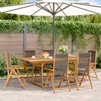 vidaXL 7-delige Tuinset polypropeen en massief hout grijs, Verzenden, Nieuw, Tuinset