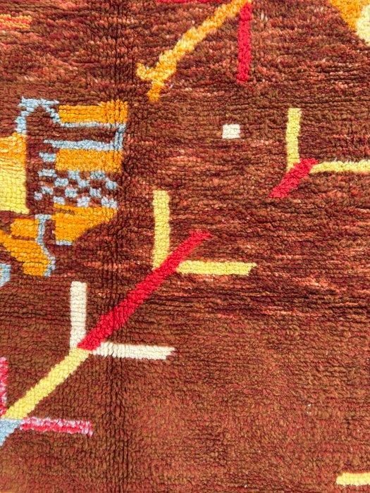 Handgeweven wollen tapijt met warme aardetinten en abstract, Huis en Inrichting, Stoffering | Tapijten en Vloerkleden