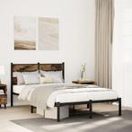 vidaXL Bedframe zonder matras metaal gerookt eikenkleurig, Huis en Inrichting, Slaapkamer | Bedden, Verzenden, Nieuw
