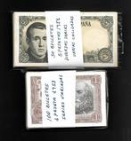 Spanje. - 100 x 1 , and  50 x 5 Pesetas 1951/53, Postzegels en Munten