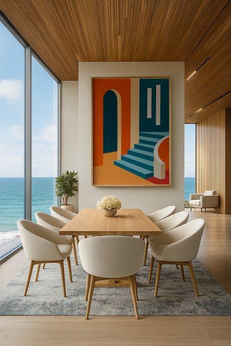 Nelson F. León - Curva Interior XL- (NO Reserve), Antiek en Kunst, Kunst | Schilderijen | Modern