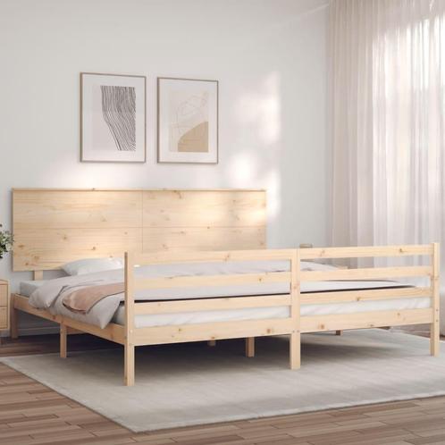 vidaXL Bedframe met hoofdbord massief hout, Huis en Inrichting, Slaapkamer | Bedden, Nieuw, Verzenden