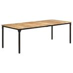 vidaXL Eettafel 220x100x76 cm ruw mangohout, Huis en Inrichting, Tafels | Eettafels, Verzenden, Nieuw
