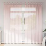 vidaXL Gordijnen voile met lussen 2 st 140x225 cm lichtroze, Huis en Inrichting, Stoffering | Gordijnen en Lamellen, Verzenden