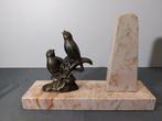 Beeldje - Oiseaux sur une branche - Marmer, Legering, Antiek en Kunst