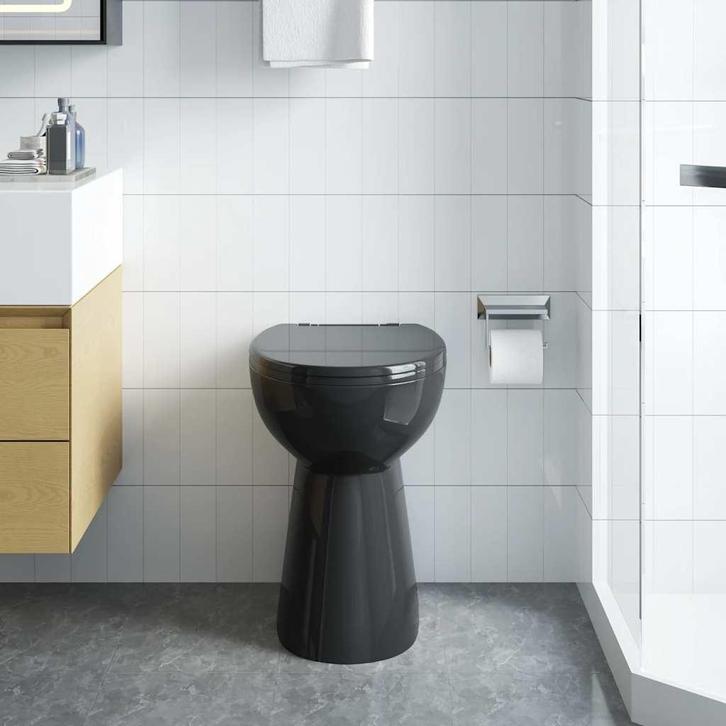 vidaXL Randloos Toilet 7 cm extra hoogte soft-close keramiek, Doe-het-zelf en Bouw, Sanitair, Nieuw, Verzenden