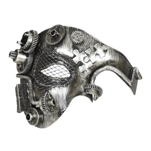 Steampunk Masker Zilver, Hobby en Vrije tijd, Feestartikelen, Nieuw, Verzenden