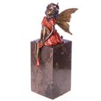 Beeldje - Fee / Engel - Brons, Marmer, Antiquités & Art