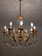 Lustre - Cristal - Finition bronze or, Antiek en Kunst