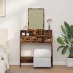 vidaXL Kaptafel met lade Gerookt eiken 79 x 41 x 140 cm, Huis en Inrichting, Verzenden, Nieuw