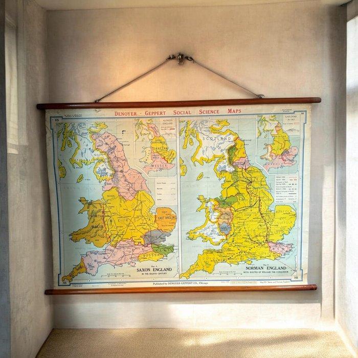 Denoyer-Geppert co. - Saxon England in the eighth century, Livres, Atlas & Cartes géographiques