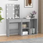 vidaXL Kaptafel met kastjes LED bewerkt hout grijs sonoma, Huis en Inrichting, Verzenden, Nieuw