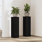 vidaXL Plantenstandaarden 2 stuks Zwarte Eiken 17x17x60 cm, Tuin en Terras, Verzenden, Nieuw