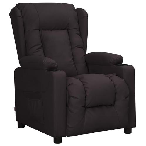 vidaXL Fauteuil verstelbaar kunstleer zwart, Huis en Inrichting, Fauteuils, Nieuw, Verzenden