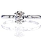 Ring - 14 karaat Witgoud -  0.40ct. tw. Diamant (Natuurlijk), Handtassen en Accessoires, Ringen, Nieuw