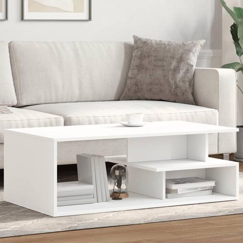vidaXL Salontafel 102x55x35 cm bewerkt hout wit, Huis en Inrichting, Tafels | Salontafels, Nieuw, Verzenden