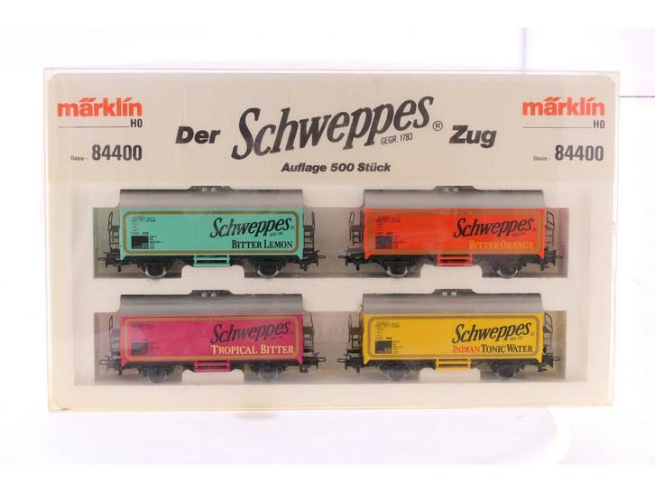 Schaal H0 Märklin 84400 Wagonset De Schweppes Trein #3546, Hobby en Vrije tijd, Modeltreinen | H0, Wagon, Gebruikt, Märklin, Analoog