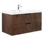 Badkamermeubel Set Thermis 100cm Walnoot Bruin Badmeubel, Huis en Inrichting, Verzenden, Nieuw