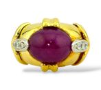 Ring - 18 karaat Geel goud, Gouden ring van 18 karaat met, Handtassen en Accessoires, Ringen, Nieuw