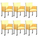 Set van 6 Leren eetkamerstoelen More - Toledo Dessert, Maison & Meubles, Ophalen of Verzenden