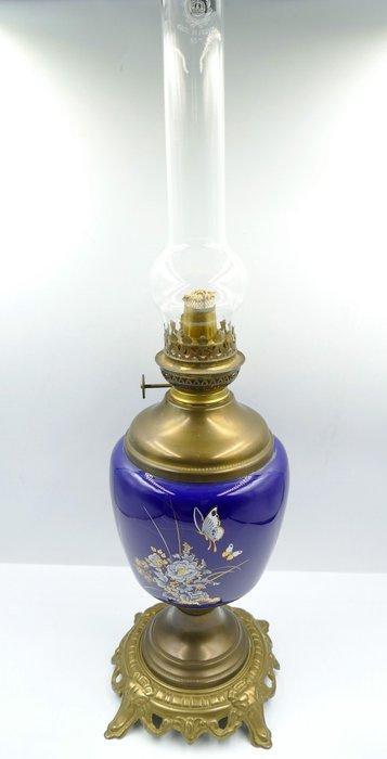 Lampe à pétrole - Bronze, Céramique - Napoléon III, Antiek en Kunst, Antiek | Overige Antiek