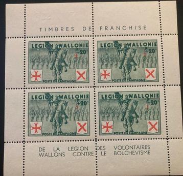België 1942 - Waals Legioen : volledige reeks in velletje, Gestempeld