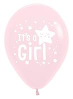 Ballonnen Its a Girl Star Pastel Matte Pink 30cm 25st, Hobby en Vrije tijd, Verzenden, Nieuw