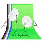 vidaXL Studioverlichtingsset met achtergronden en paraplus, Audio, Tv en Foto, Fotografie | Fotostudio en Toebehoren, Verzenden
