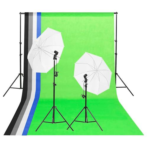 vidaXL Studioverlichtingsset met achtergronden en paraplus, Audio, Tv en Foto, Fotografie | Fotostudio en Toebehoren, Nieuw, Verzenden