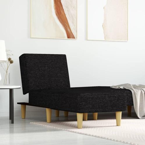 vidaXL Chaise longue stof zwart, Huis en Inrichting, Zetels | Zetels en Chaises Longues, Nieuw, Verzenden