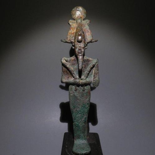 Égypte ancienne Bronze Sculpture du dieu Osiris. 20,5 H., Verzamelen, Mineralen en Fossielen