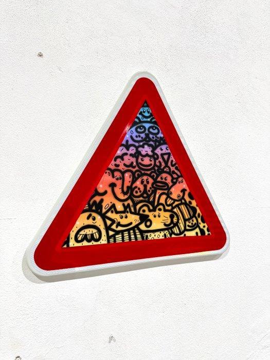 Mr Turkey - Rainbow World (traffic sign), Antiek en Kunst, Kunst | Schilderijen | Modern