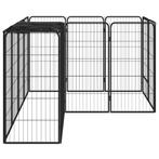 Hondenkennel 14 panelen 50 x 100 cm gepoedercoat staal zwart, Nieuw, Verzenden