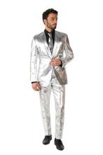OppoSuits Shiny Silver Kostuum maat Maat 48/50 (M) Heren, Kleding | Heren, Kostuums en vesten, Nieuw, Maat 48/50 (M), Verzenden