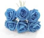 Foamroos Princess Kleurvast Turquoise 6 cm Bundel 6 stuks