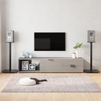vidaXL Luidsprekerstandaards 2 st 1 pijler gehard glas zwart, Audio, Tv en Foto, Verzenden, Nieuw