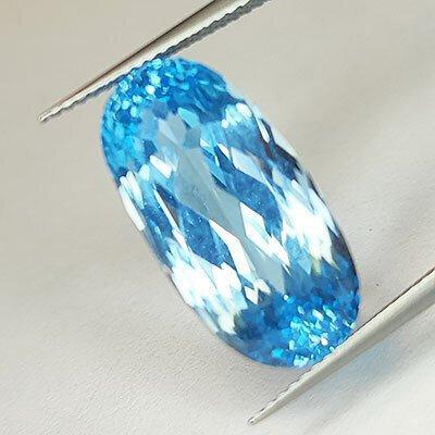 Blauw Topaas - 17.83 ct - Antwerp Laboratory for Gemstone, Handtassen en Accessoires, Edelstenen